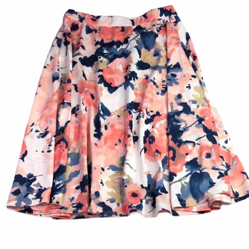 Amelia James Pink Blue Floral Savannah Skirt Size 3XL NWT